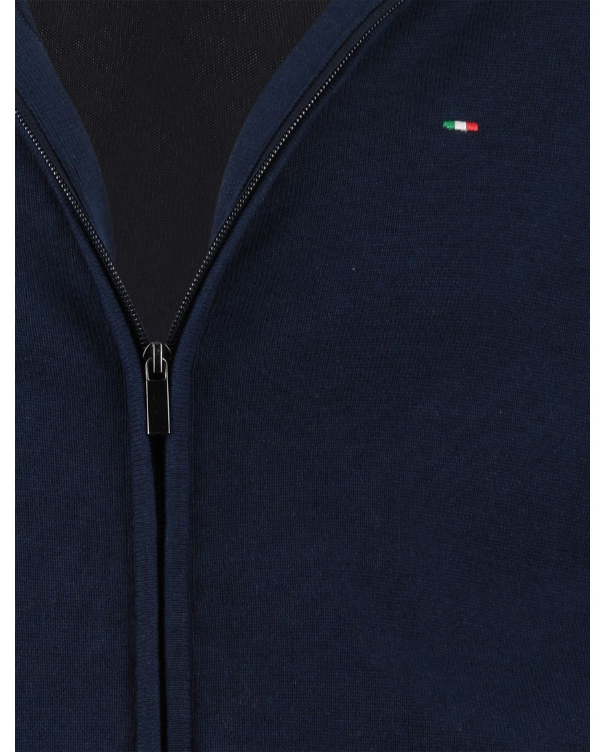 Portofino vest rits navy gemêleerd opstaande kraag