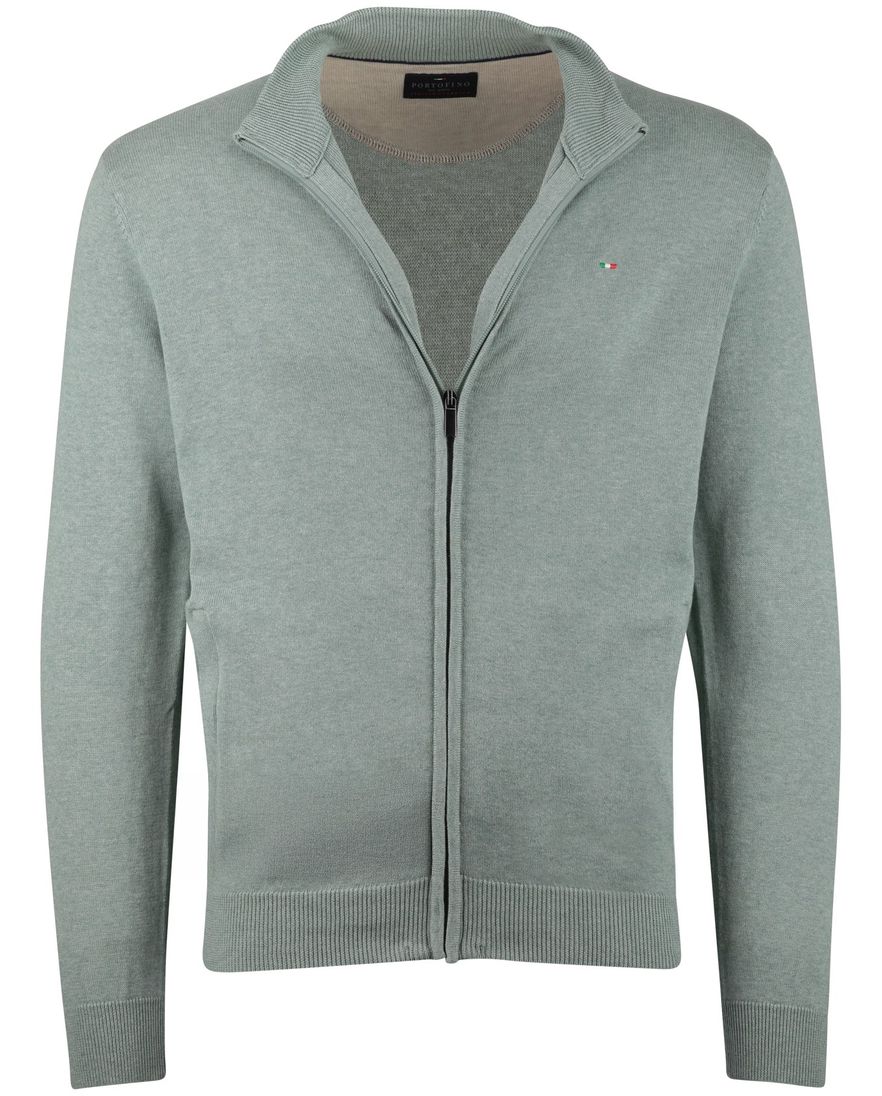 Portofino vest rits groen opstaande kraag