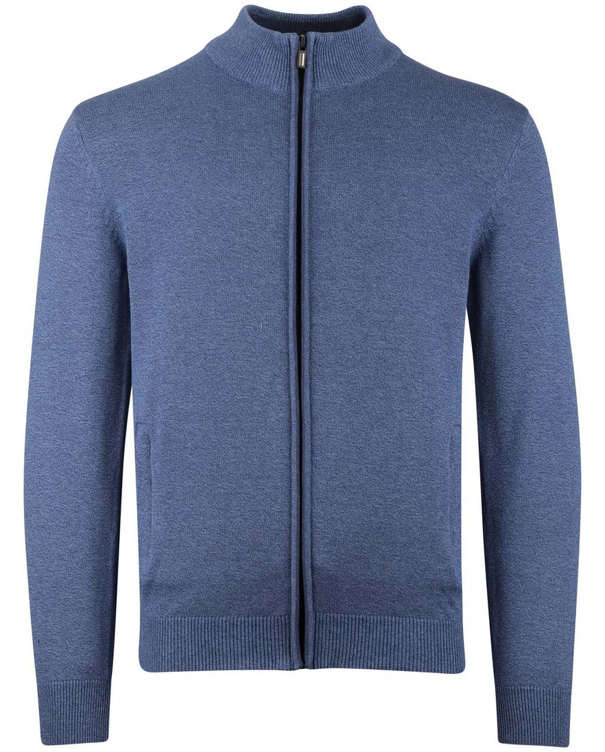 Portofino vest rits blauw opstaande kraag