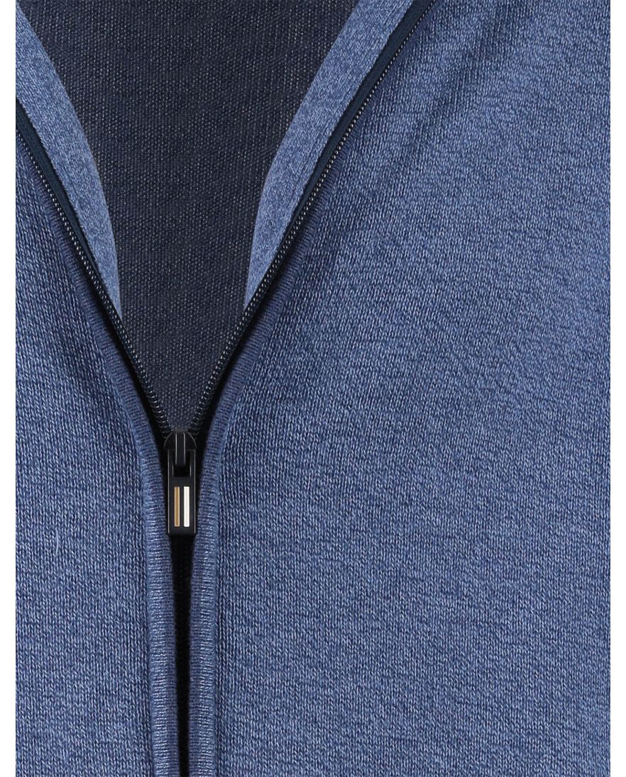 Portofino vest rits blauw opstaande kraag
