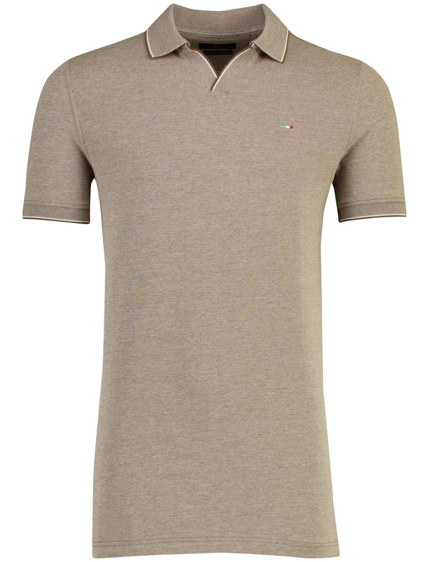 Bruine polo Portofino korte mouw extra lang