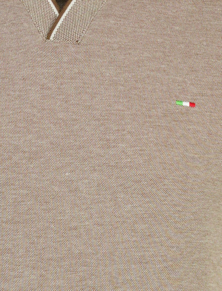 Bruine polo Portofino korte mouw extra lang