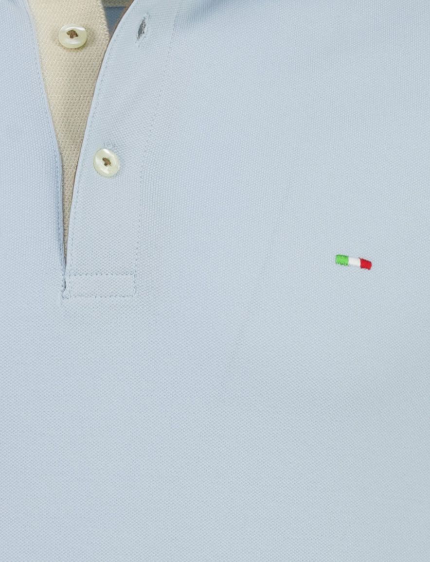 Lichtblauwe poloshirt Portofino 3 knoops