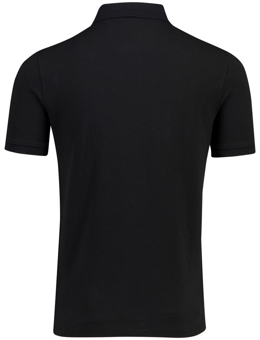 Poloshirt Portofino zwart pique 3 knoopjes