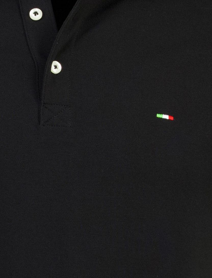 Poloshirt Portofino zwart pique 3 knoopjes