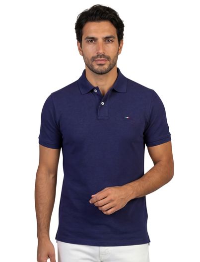 Portofino Donkerblauwe polo Portofino 3 knoops jersey