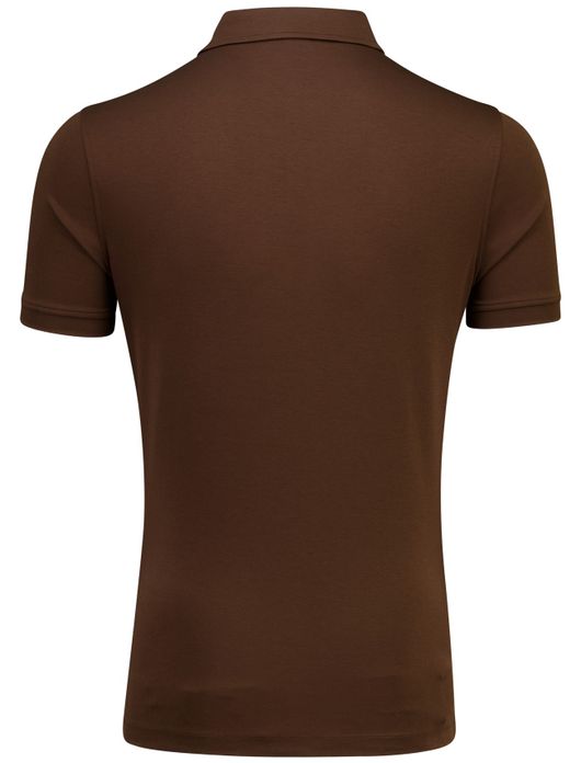 Portofino polo bruin korte mouw normale fit