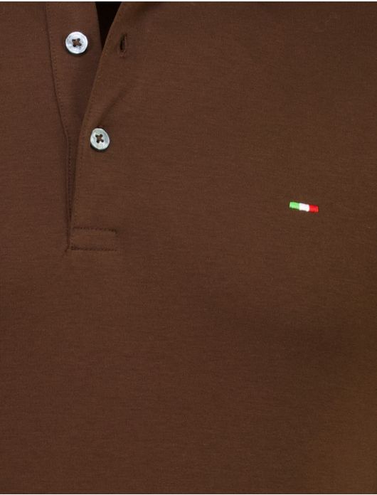 Portofino polo bruin korte mouw normale fit