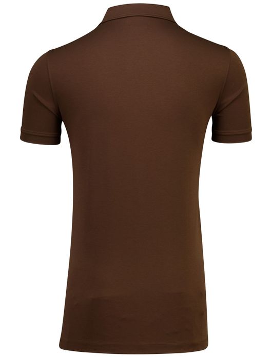 Portofino poloshirt bruin korte mouw extra lang