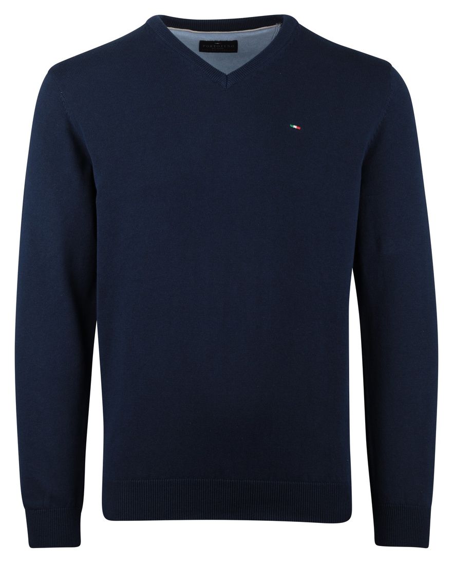 Portofino trui v-hals gemêleerd navy