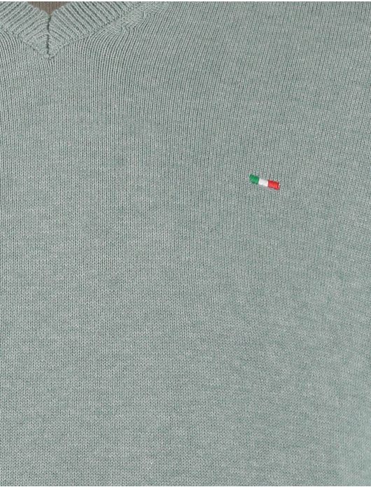 Portofino trui gemêleerd v-hals groen