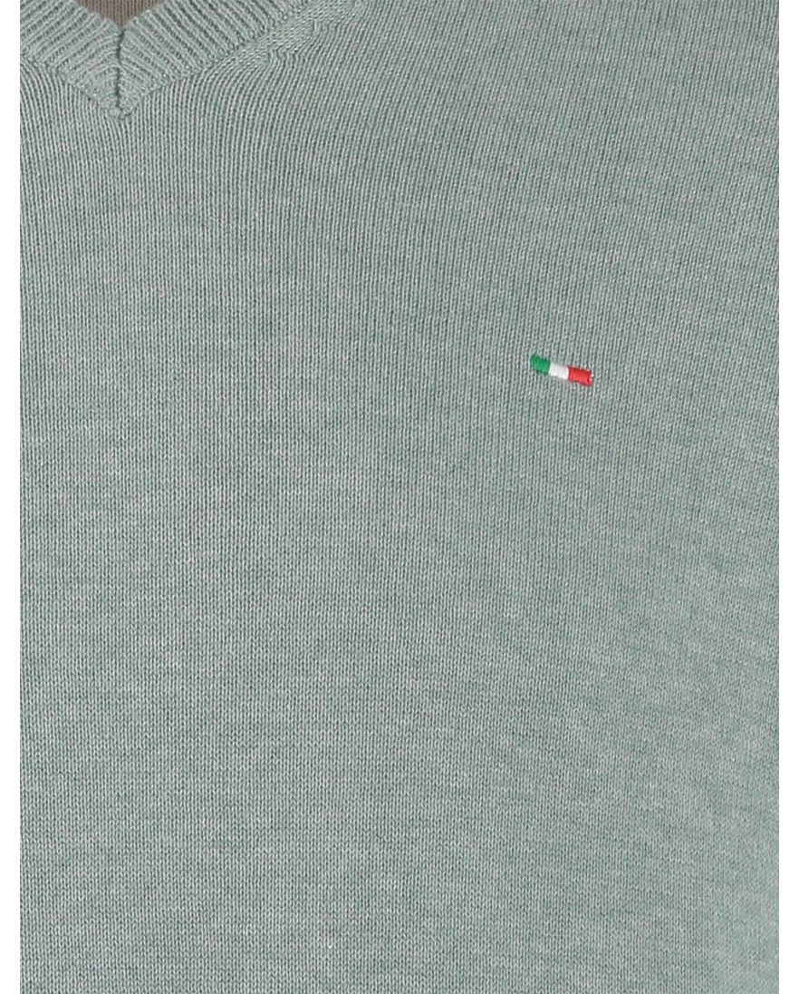 Portofino trui v-hals gemêleerd groen