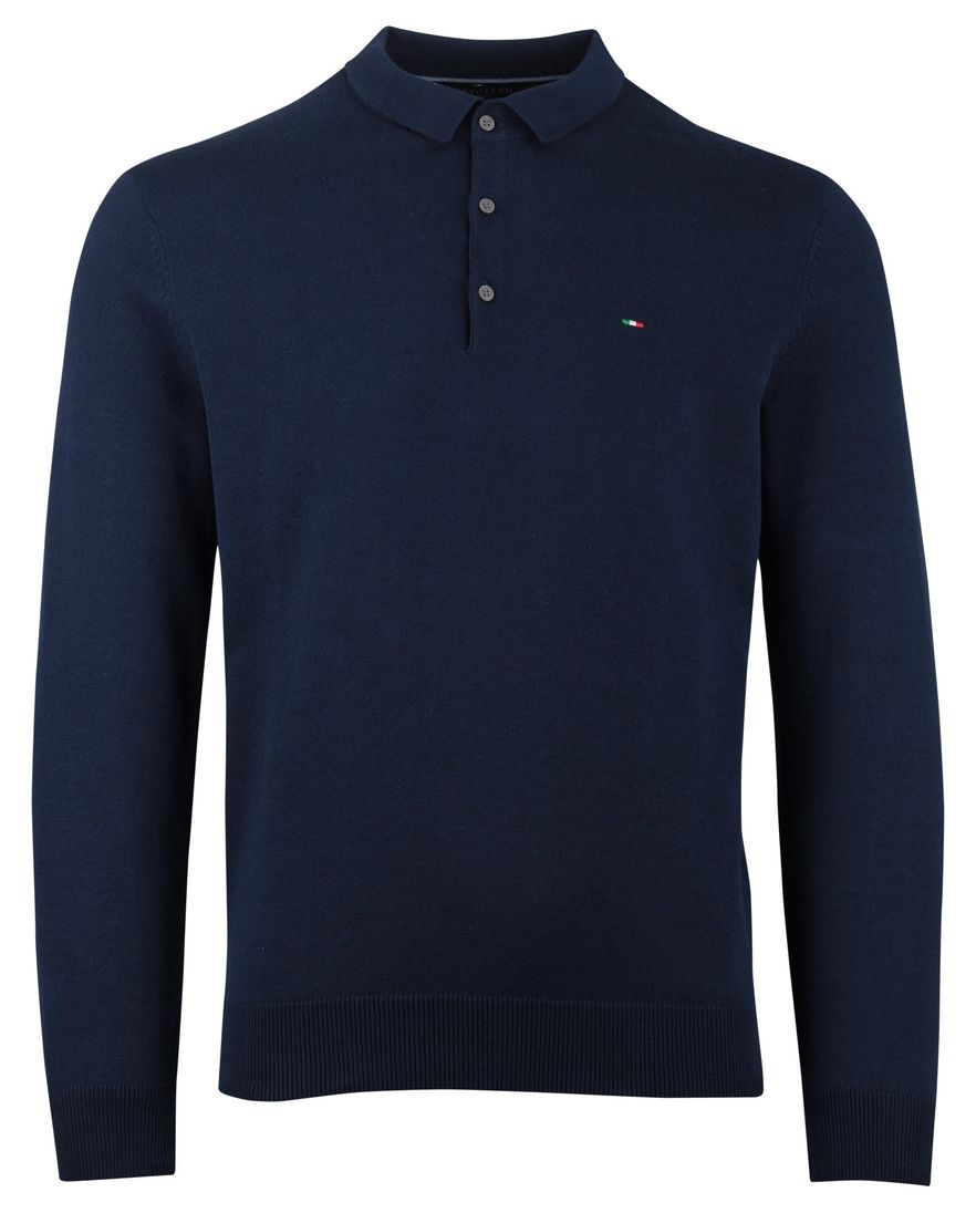 Portofino trui kraag gemêleerd navy