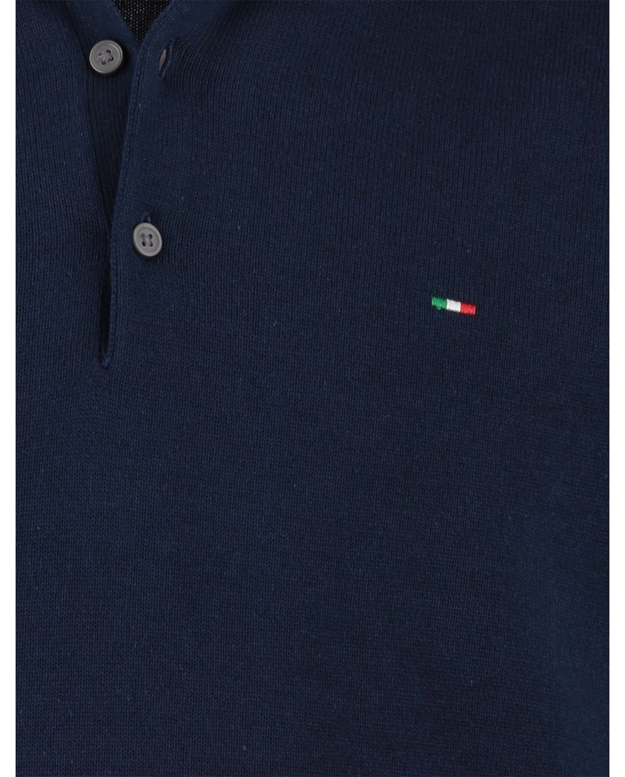 Portofino trui kraag gemêleerd navy