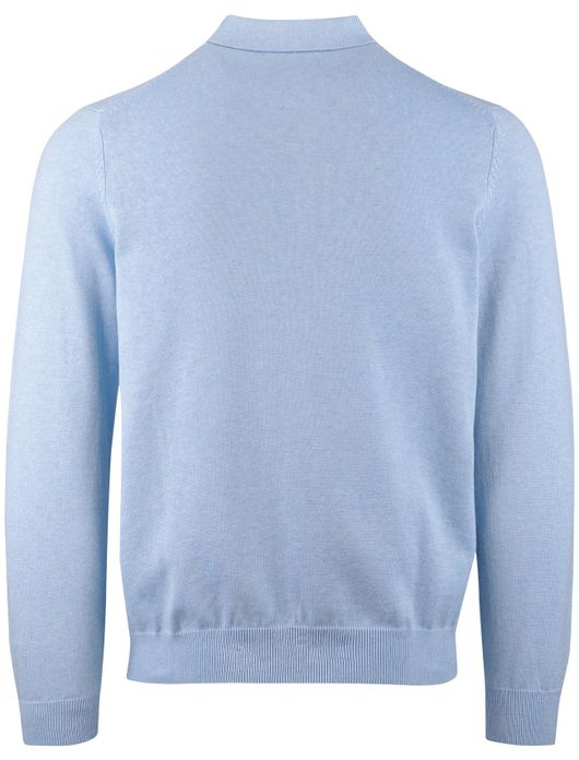 Portofino trui gemêleerd kraag lichtblauw katoen