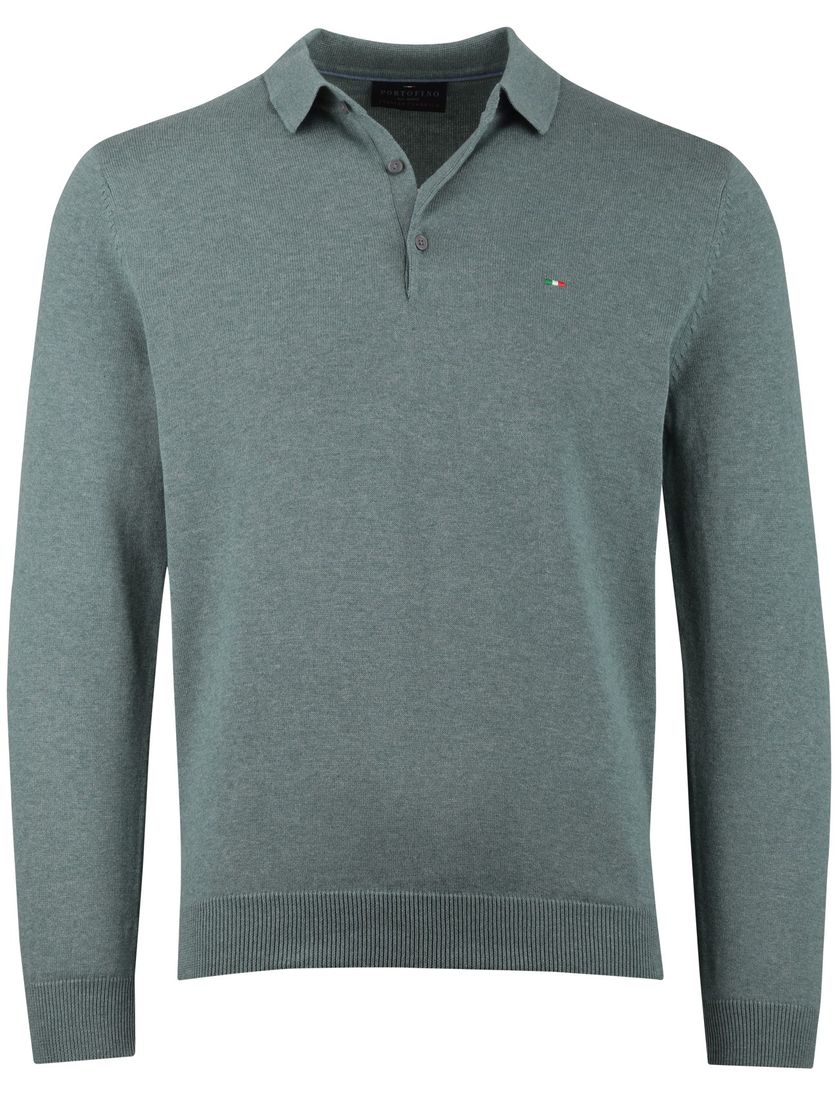 Gemêleerde trui Portofino kraag groen