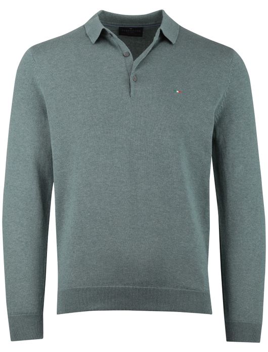 Portofino trui gemêleerd 3 knoops sluiting groen