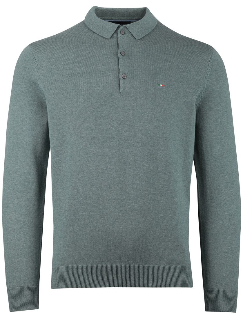 Gemêleerde trui Portofino kraag groen