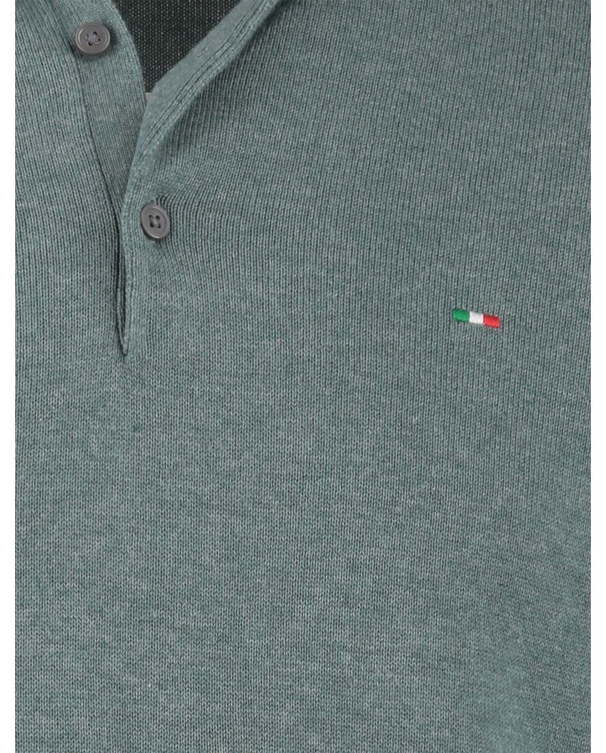 Portofino 3 knoops sluiting trui gemêleerd groen