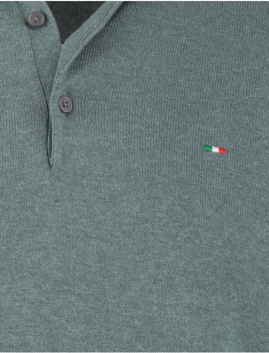 Portofino trui gemêleerd 3 knoops sluiting groen