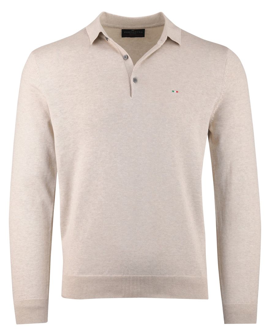 Portofino 3 knoops sluiting trui gemêleerd beige