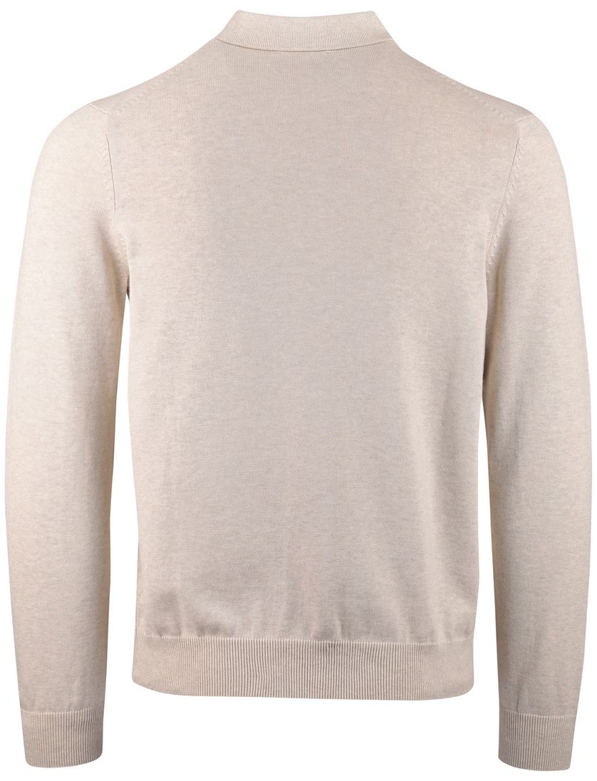 Gemêleerde trui Portofino kraag beige