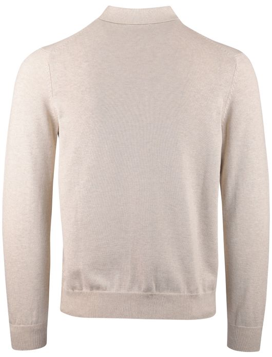 Portofino trui gemêleerd 3 knoops sluiting beige