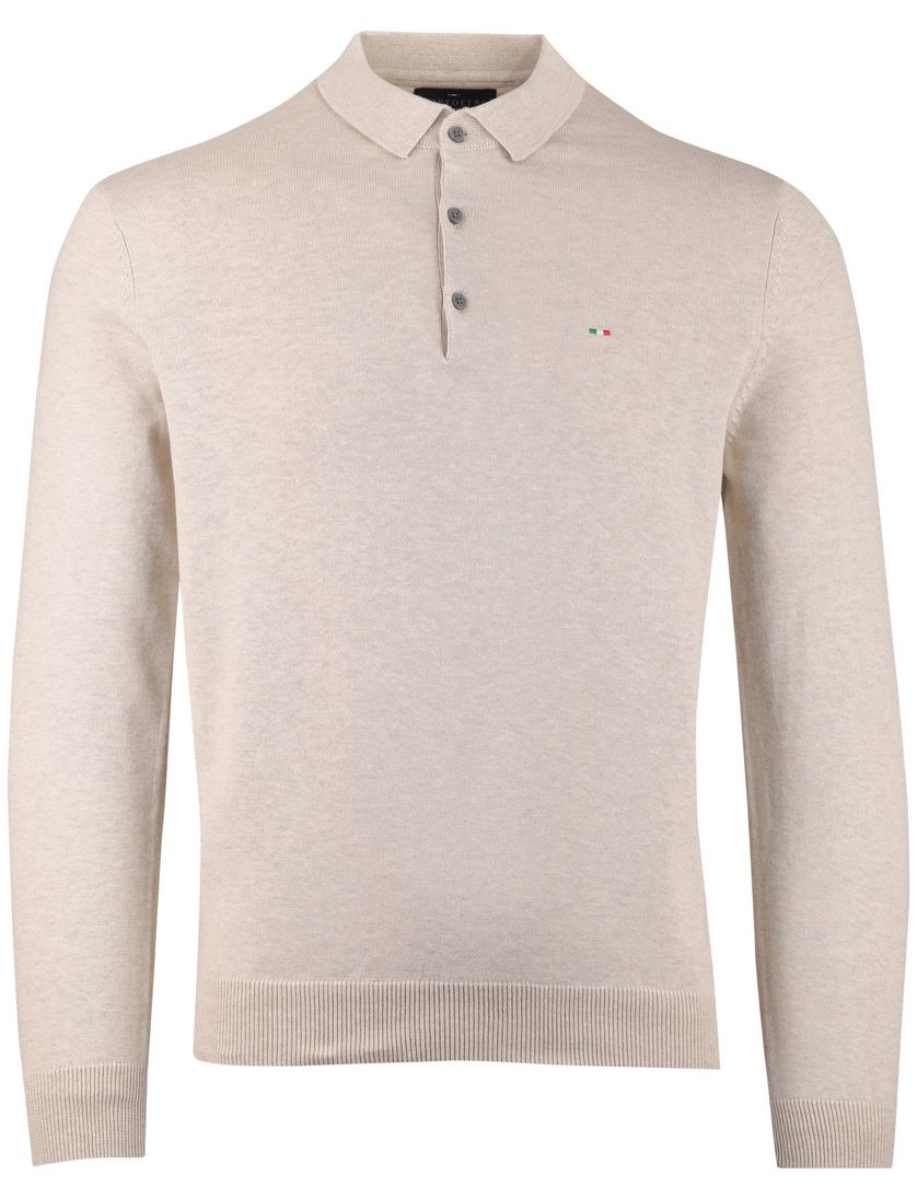 Gemêleerde trui Portofino kraag beige