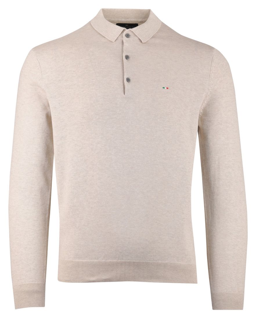 Portofino 3 knoops sluiting trui gemêleerd beige