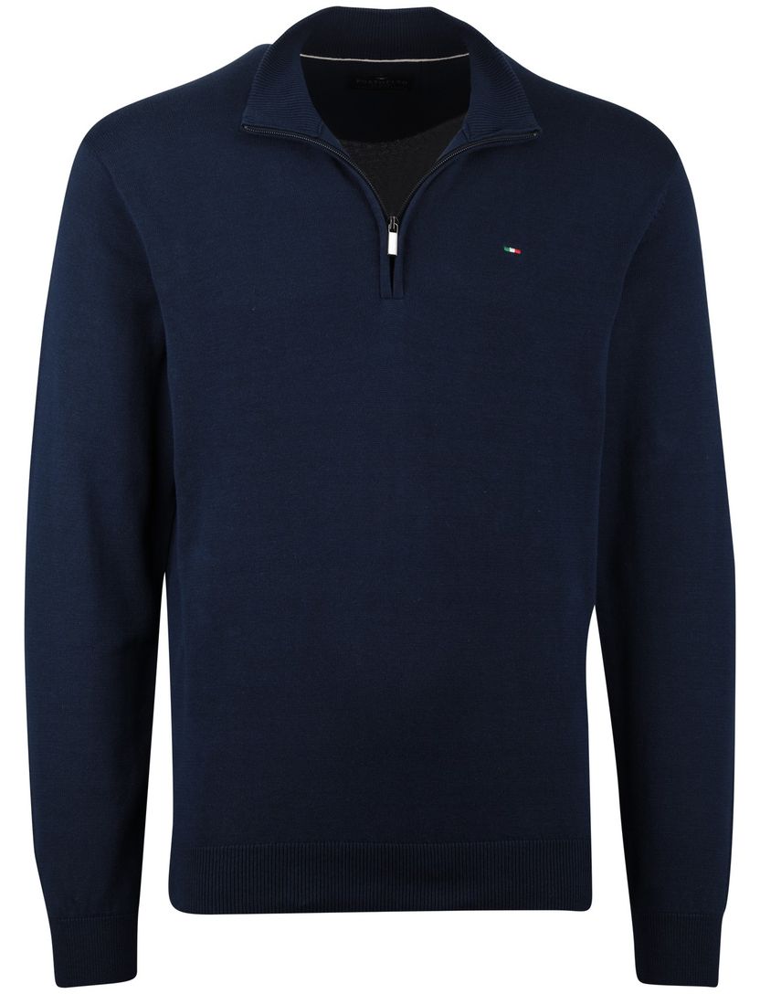 trui Portofino half zip donkerblauw normale fit