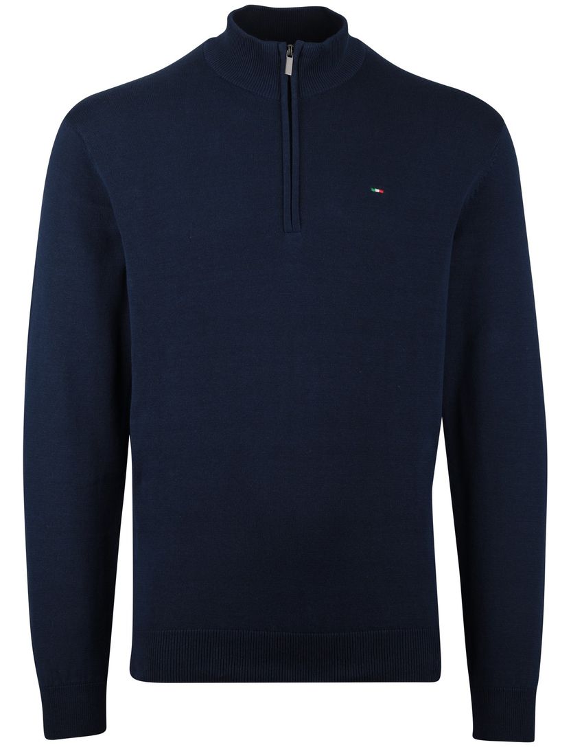 trui Portofino half zip donkerblauw normale fit