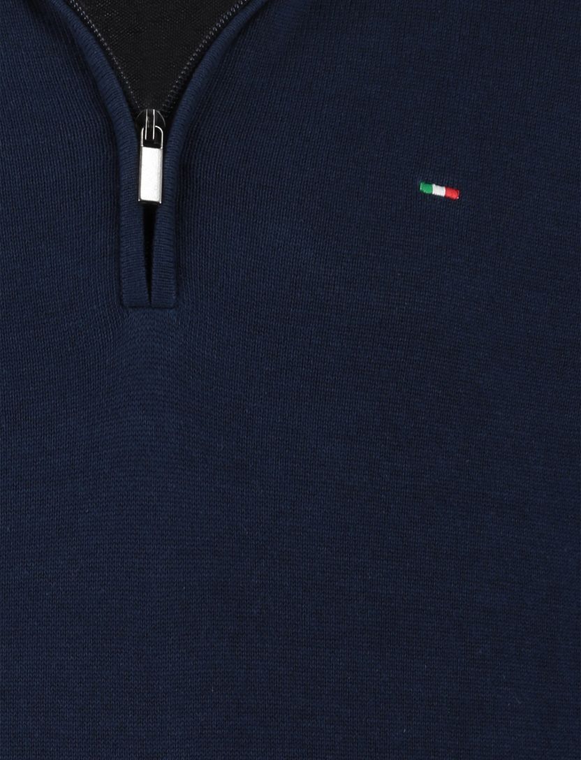 trui Portofino half zip donkerblauw normale fit