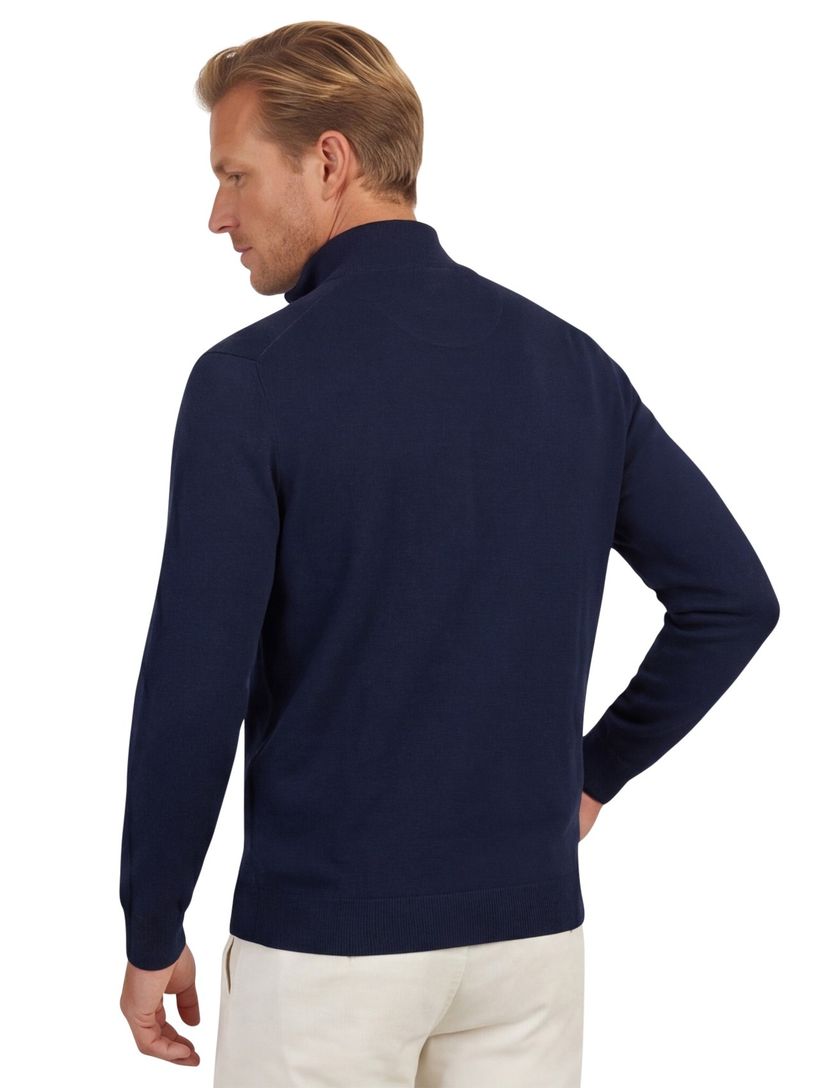 trui Portofino half zip donkerblauw normale fit