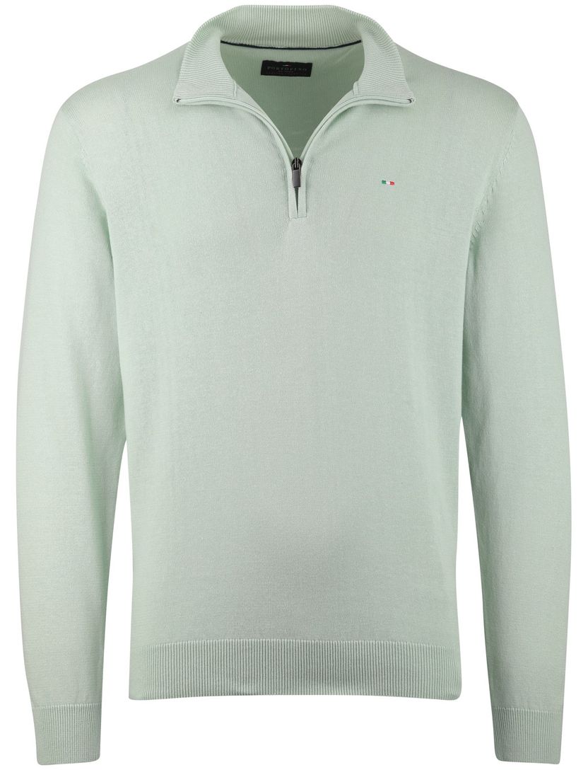 trui Portofino half zip lichtgroen normale fit
