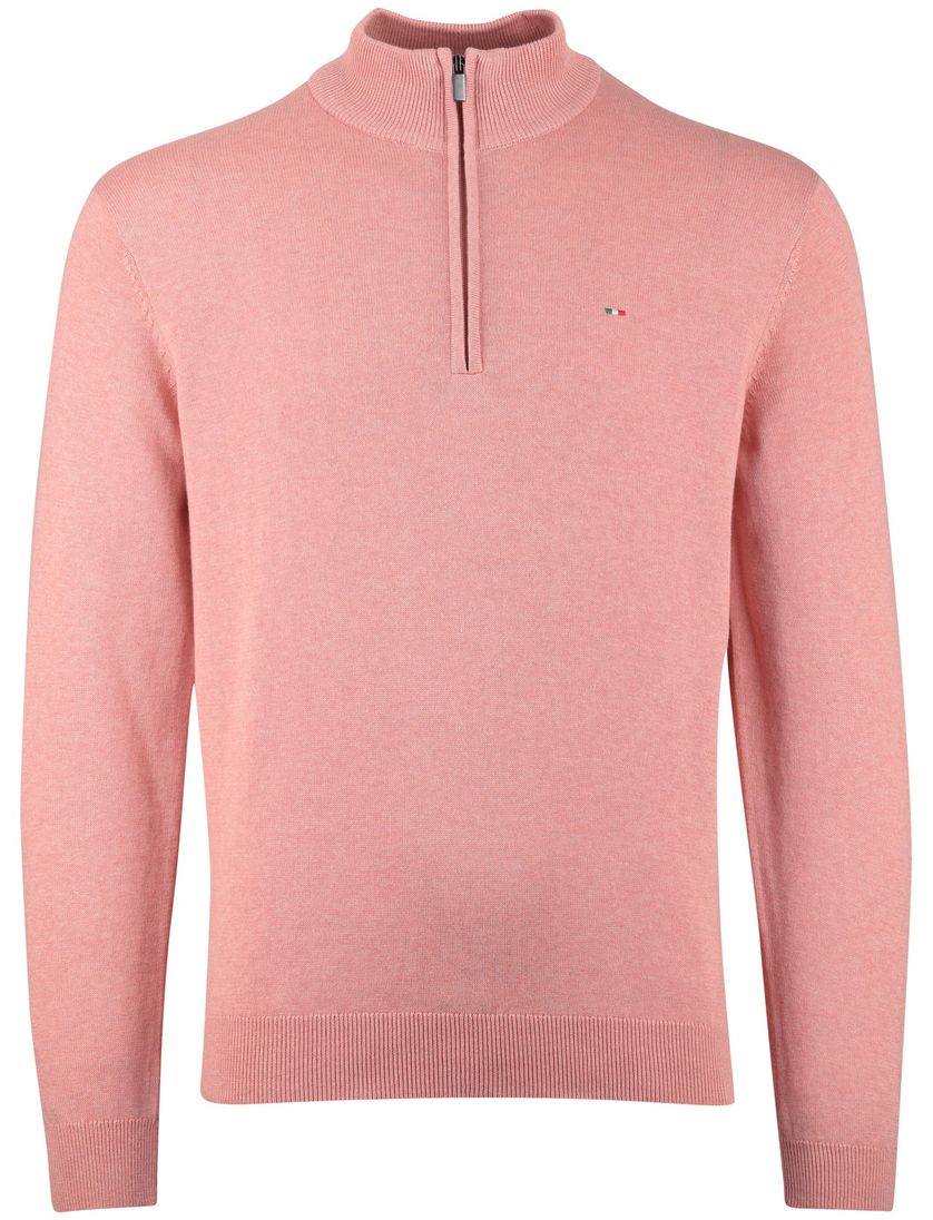 trui Portofino half zip roze rits normale fit