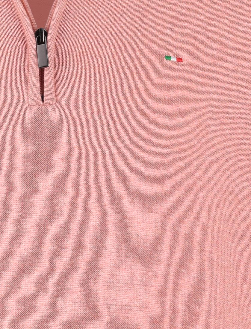 trui Portofino half zip roze rits normale fit