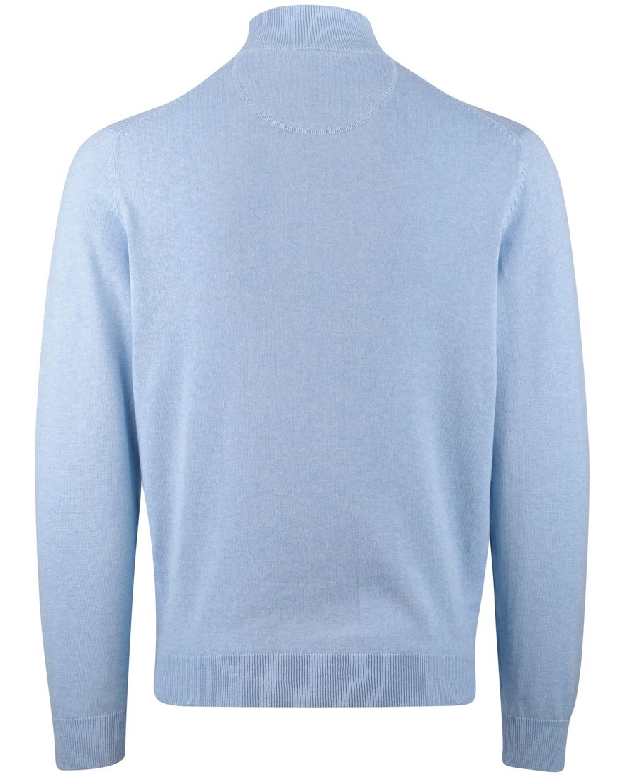 lichtblauwe trui Portofino half zip normale fit