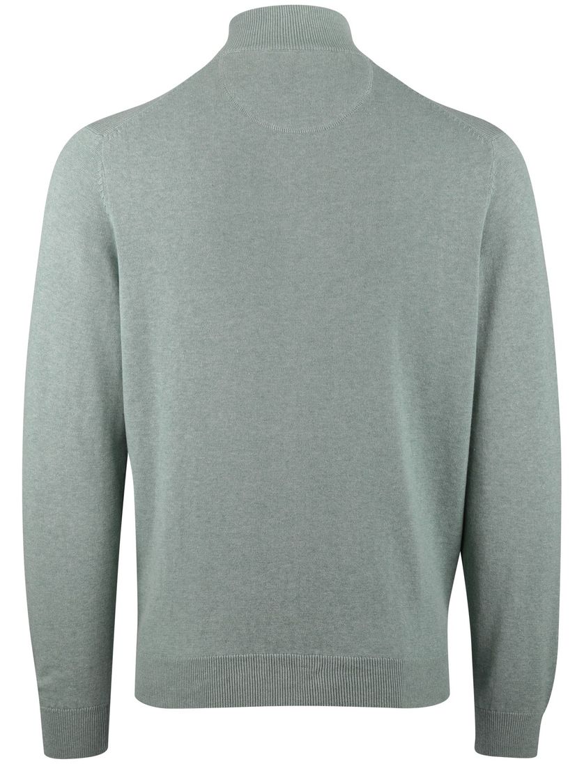 trui Portofino half zip groen grijze rits normale fit