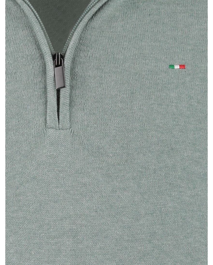 groene trui Portofino grijze rits half zip