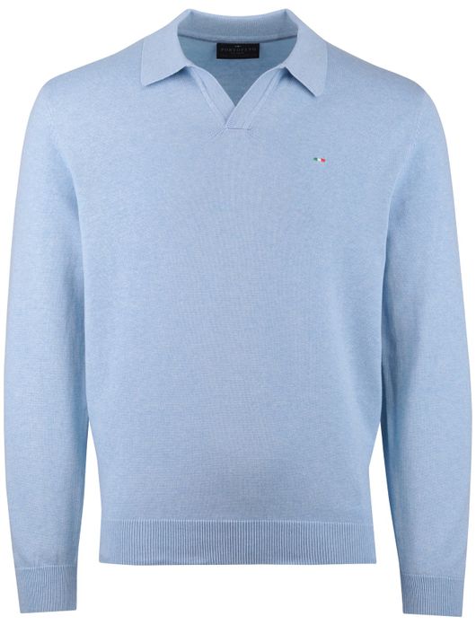 Portofino trui v-hals gemeleerd lichtblauw katoen