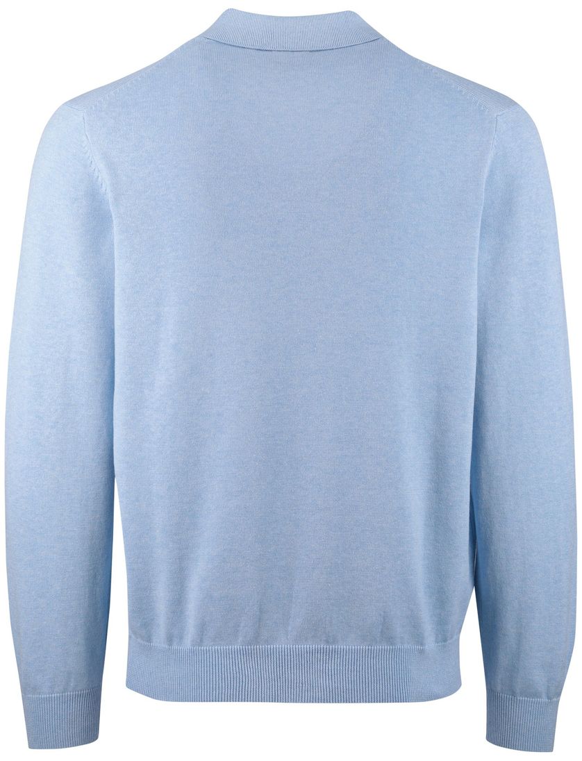 Gemeleerde trui v-hals lichtblauw katoen