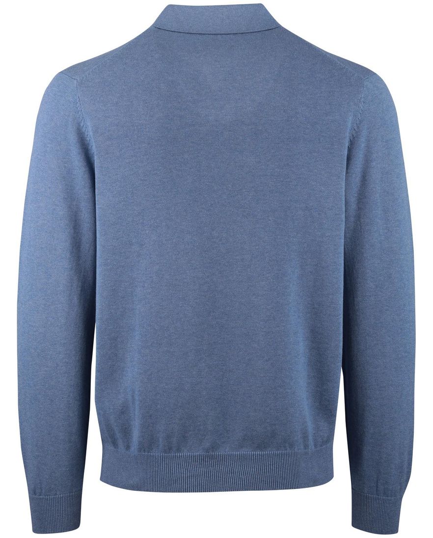 Portofino trui v-hals gemeleerd blauw katoen