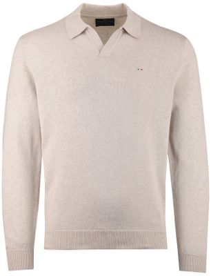 Portofino Portofino trui v-hals gemeleerd beige katoen