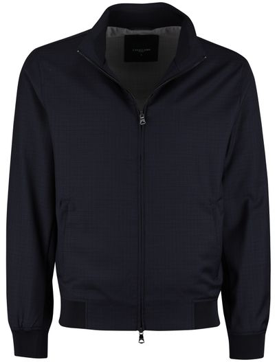 Cavallaro Cavallaro Ozzanio Jas donkerblauw ruit wol