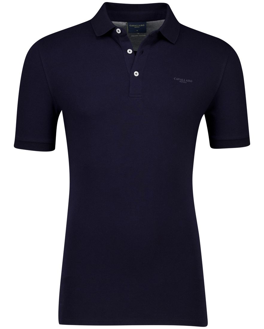 Poloshirt Cavallaro Bavegio donkerblauw effen