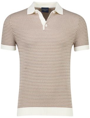 Cavallaro Beige wit poloshirt Cavallaro Multipo gebreid