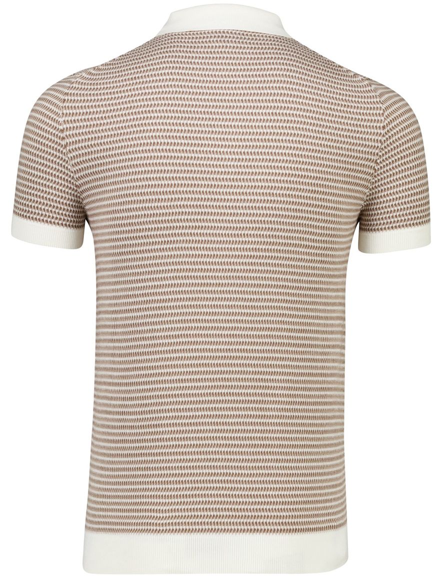 Poloshirt Cavallaro Multipo beige wit structuur