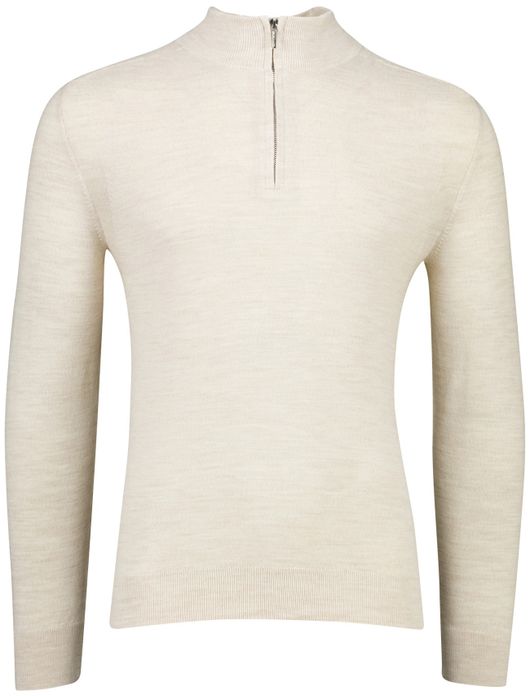 Cavallaro Fantanio half zip trui beige gemeleerd