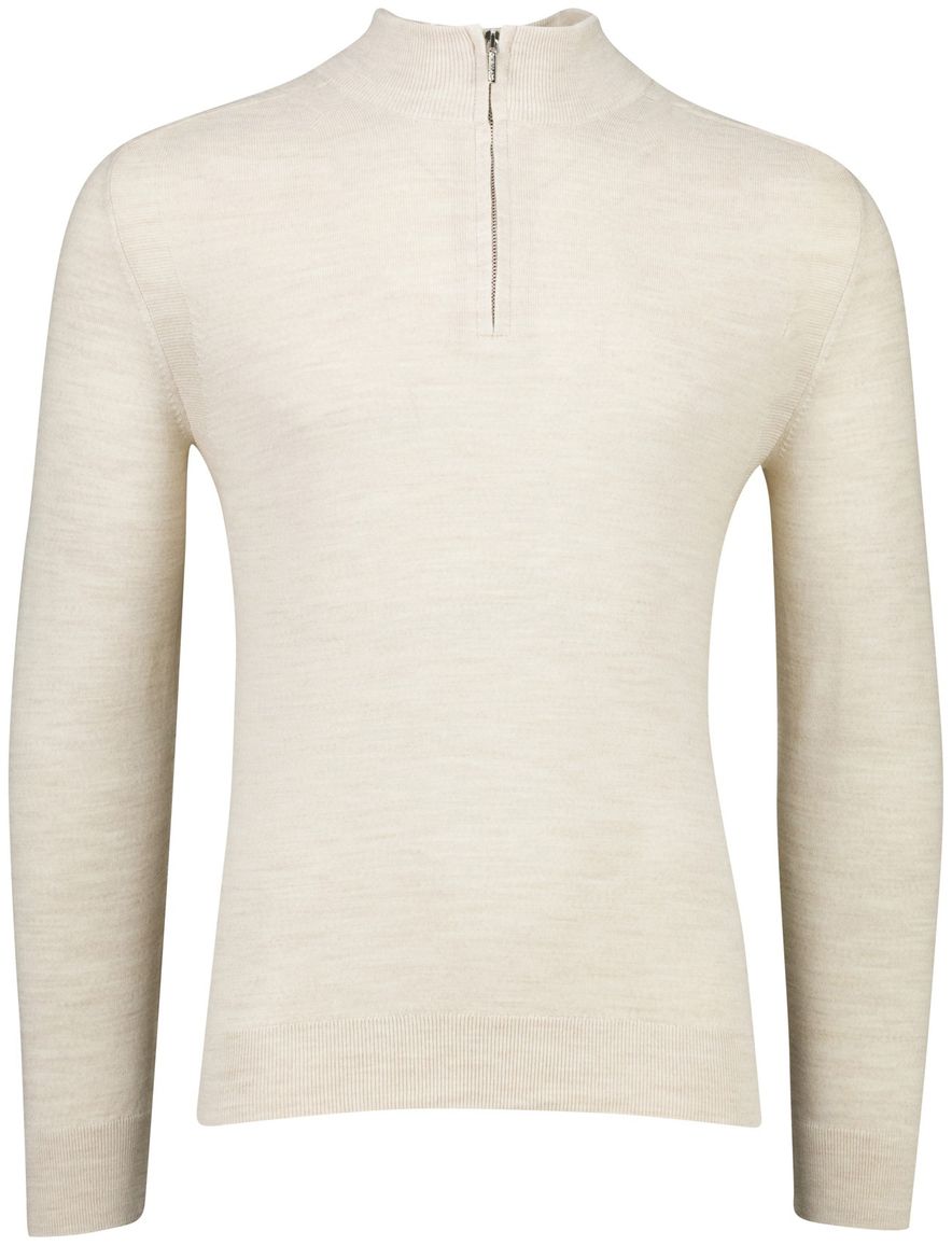 Cavallaro Fantanio half zip trui beige gemeleerd