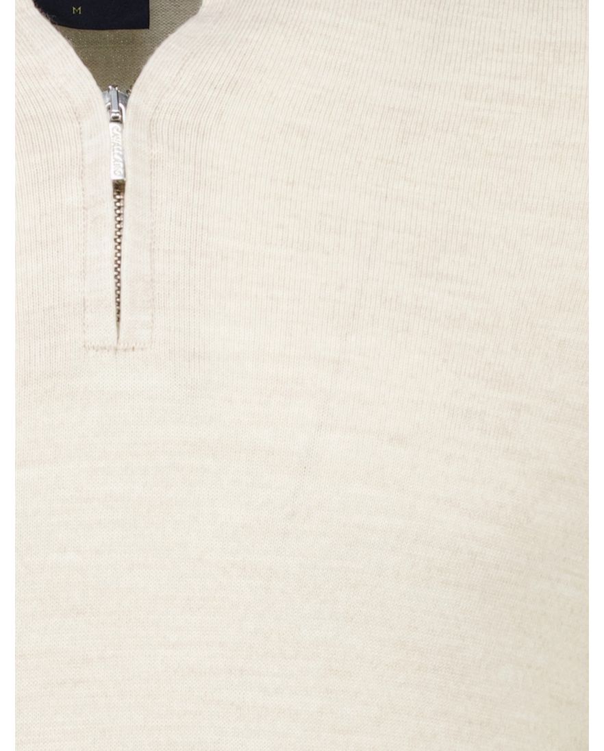 half zip trui beige Cavallaro Fontanio wol